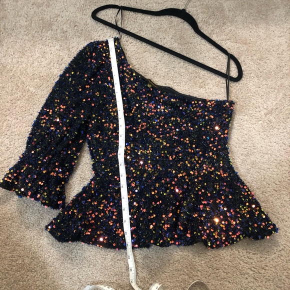 Sugarlips - Jupiter one shoulder peplum sequin top - worn only once! X small - Picture 8 of 16